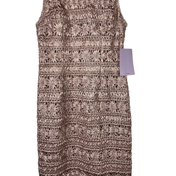 JS Collections Column Maxi Dress Sz 10 Pink Mauve Floral Bridesmaid Wedding Gown - Picture 6 of 11